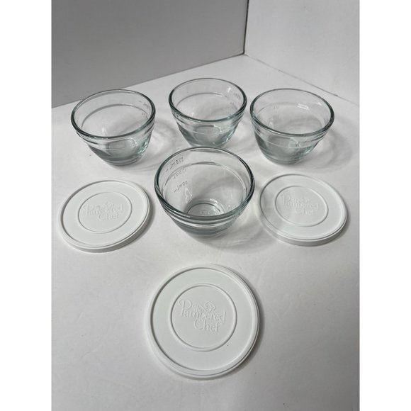 Pampered Chef Kitchen Pampered Chef Clear Glass Prep Bowls Cup 175